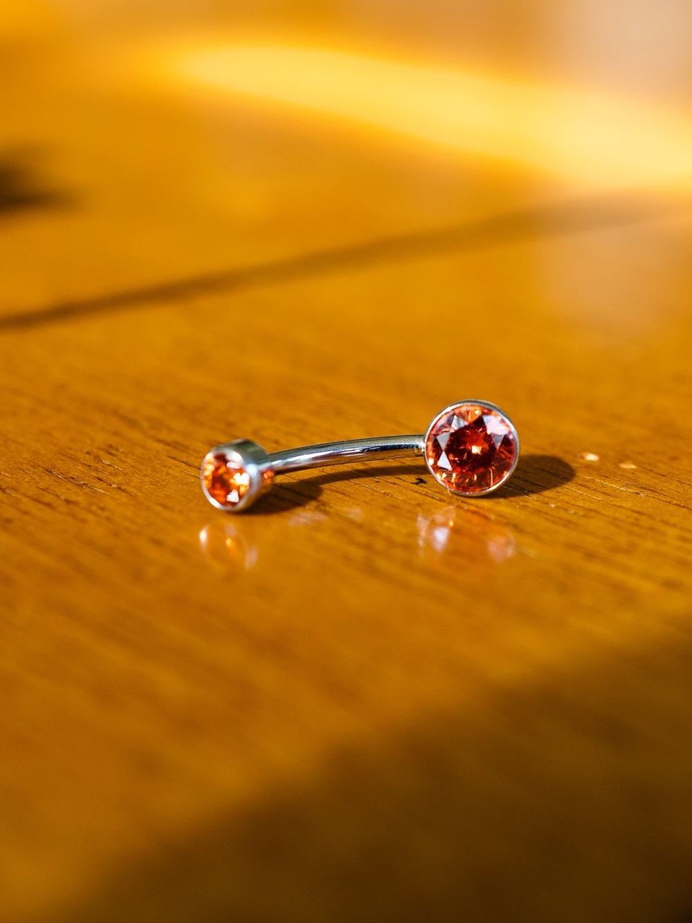 Orange Gem Belly Button Ring